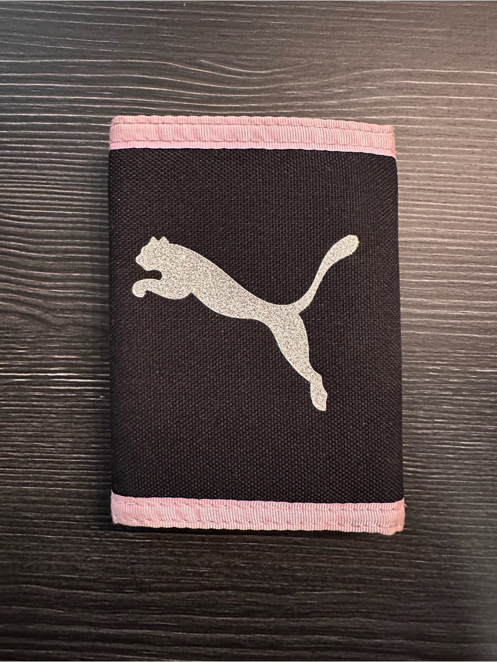Puma Kids Black and Pink Trifold Wallet